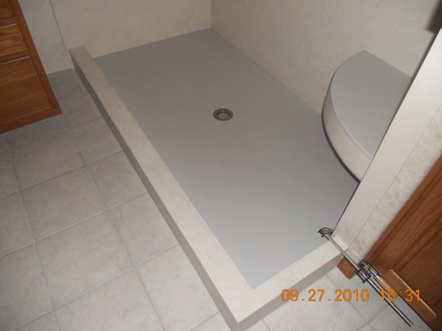 solid surface shower pans